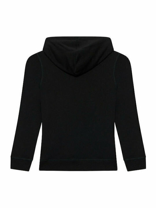 Fleece Kids Sweatshirt with Hood and Pockets Black