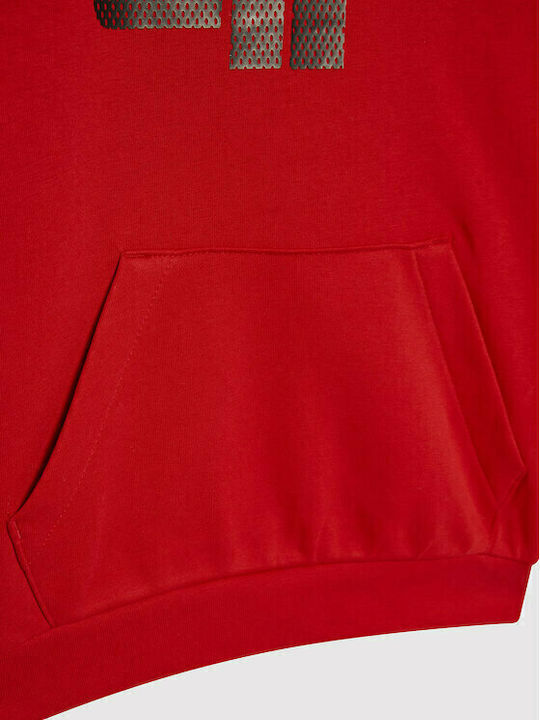Kids Sweatshirt with Hood and Pockets Red
