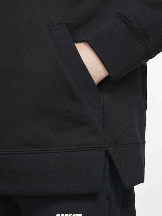 Fleece Παιδικό Φούτερ με Κουκούλα και Τσέπες Μαύρο NSW