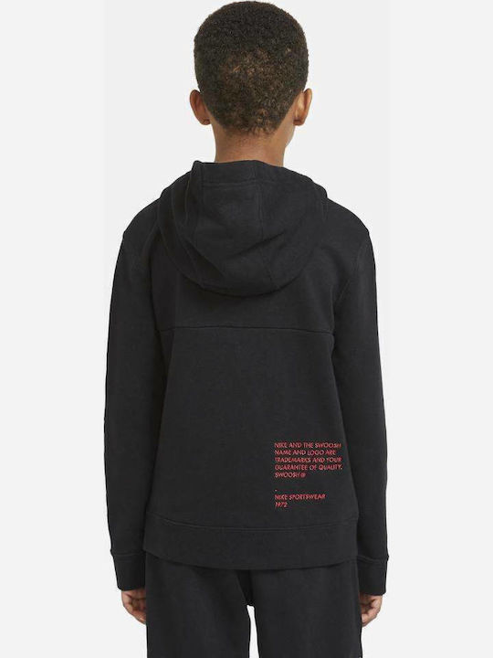 Παιδικό Φούτερ με Κουκούλα και Τσέπες Μαύρο Sportswear