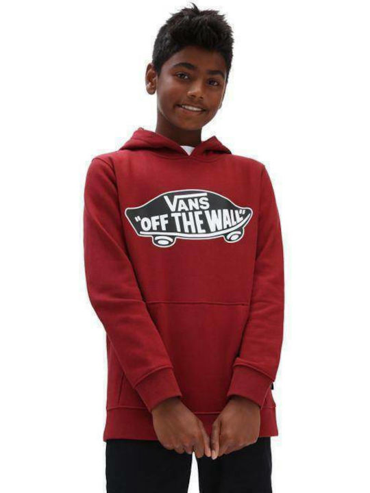 Fleece Kids Sweatshirt with Hood and Pockets Burgundy