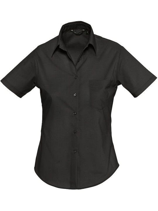 Escape Mâneca scurta Femei Cămașă Negru Monocrom