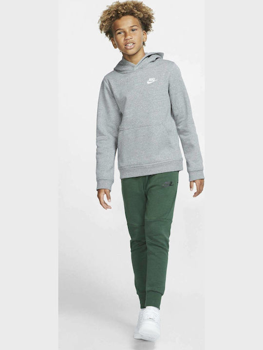 Fleece Kids Sweatshirt with Hood and Pockets Gray Sportswear Club