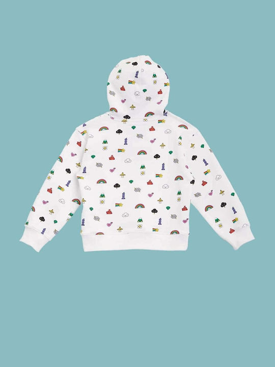 Guess Kids Sweatshirt with Hood and Pocket White