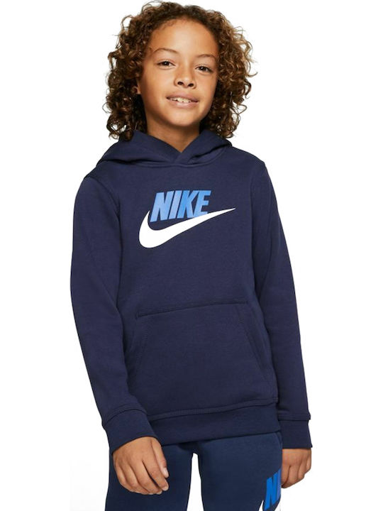 Kids Fleece Sweatshirt with Hood and Pocket Blue Sportswear Club
