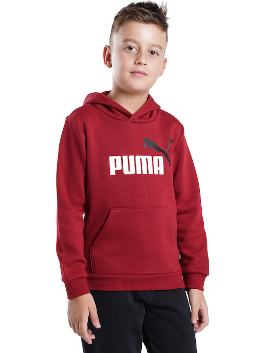 Puma Παιδικό Φούτερ με Κουκούλα για Αγόρι Μπορντό Essentials 2