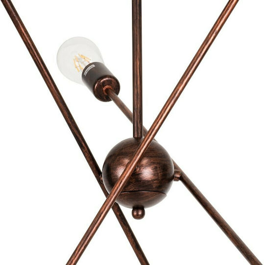 GloboStar Zane Pendant Light Copper Rail for 6 Bulbs E27 71x15x100cm