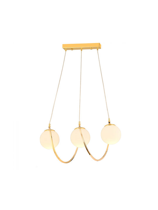 HomeMarkt Pendant Light Three-Light Ball for Socket E27 Gold