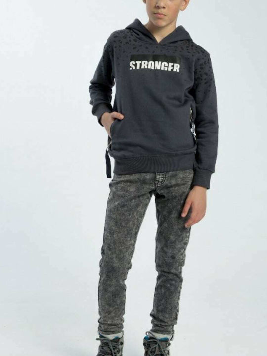 Funky Kids Sweatshirt with Hood and Pocket Gray