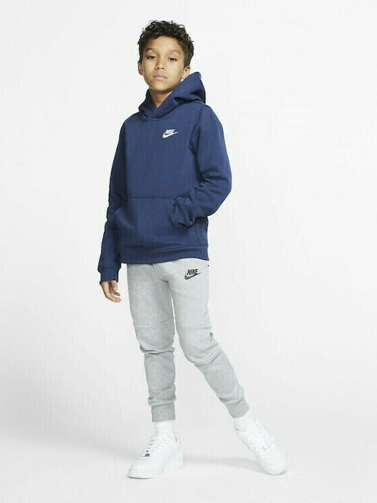 Fleece Kids Sweatshirt with Hood and Pockets Navy Blue Sportswear Club
