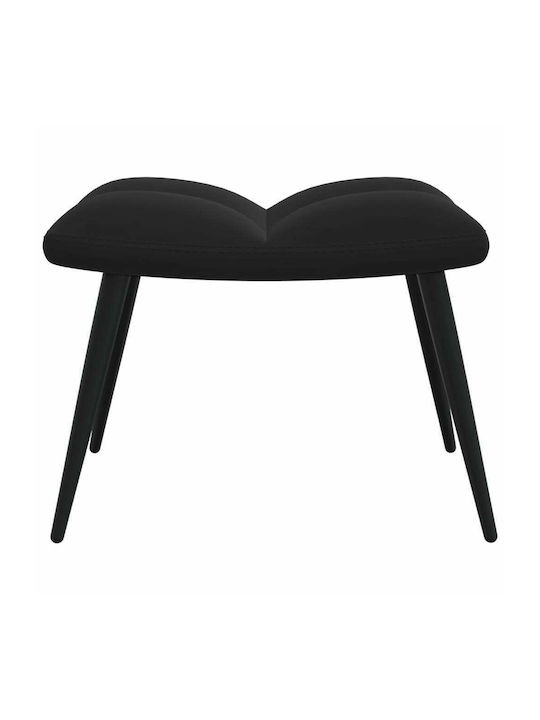 С поставка за крака Кадифен Черно 61x70x96.5см