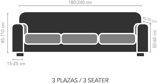 Mc Decor Brick Elastische Abdeckung für Dreisitziges Sofa Physical 240x70cm 1Stück MCL.EL.BRICK.TR-FYSTIKI