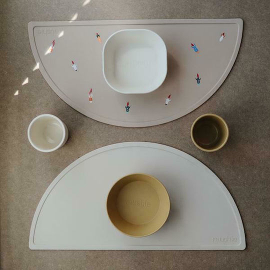Mushie Beige Placemats Shifting Made of Plastic