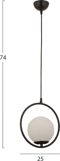 HomeMarkt Pendant Light Black Ball with Socket E27 25cm