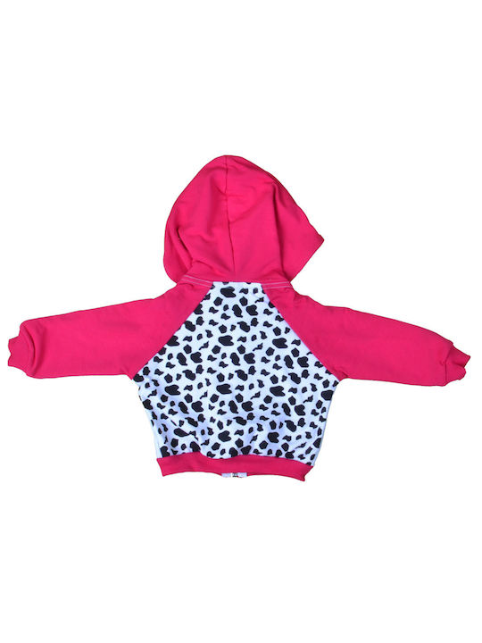 Dreams by Joyce Girls Cotton Hooded Sweatshirt with Zipper Fuchsia