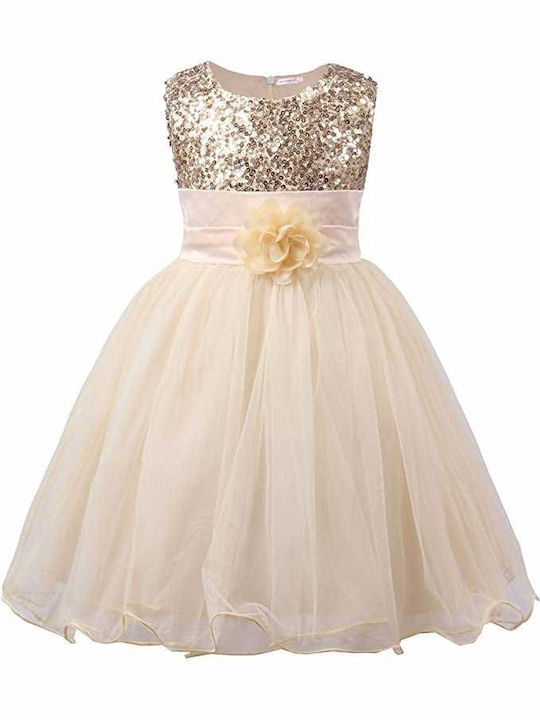 Children's Dress Sleeveless Gold