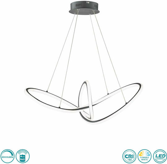 Wofi Madison Lustră Suspendată Gri 80cm. Wofi Madison Lustră Suspendată Gri 80cm.