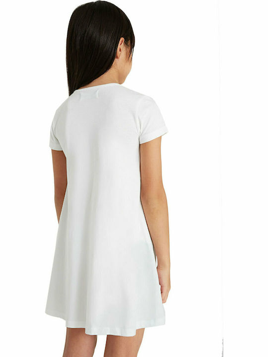 Esther Children's Dress Short Sleeve White