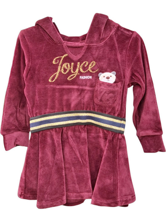 Joyce Mädchen Kleid Langärmelig Burgundisch