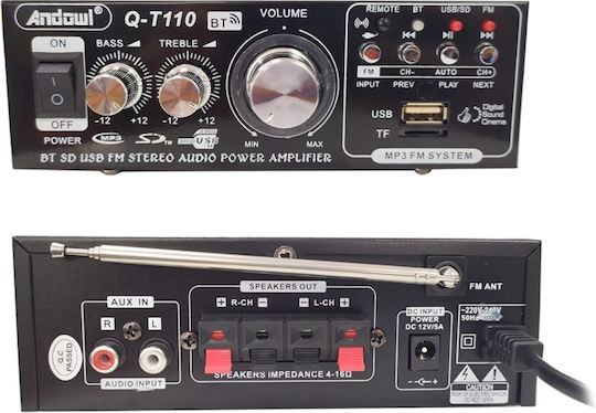 Andowl Q-T110 Усилвател на мощност Hi-Fi усилвател Stereo 075612 Черен