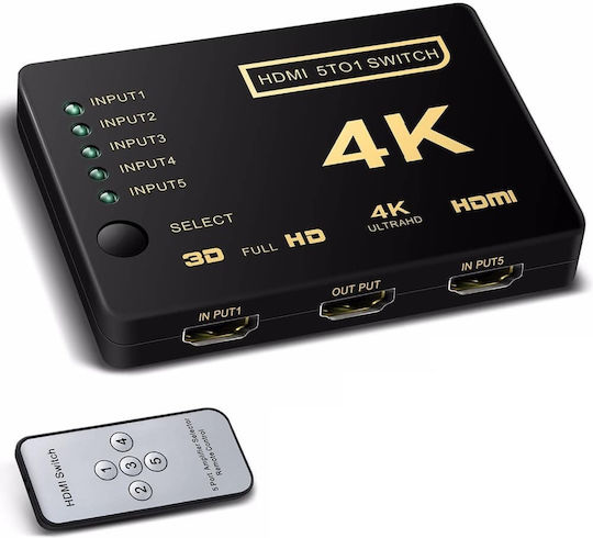 Anga PS-305-4K UHD 5 είσοδοι/1 έξοδος HDMI Switch 371-107