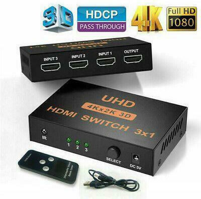 ATC Μεταλλικό 3IN / 1OUT 4K x 2K HDMI Switch 02.001.0041