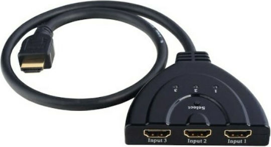 Pigtail 3D UHD 3 είσοδοι/1 έξοδος HDMI Switch 04.004.0034
