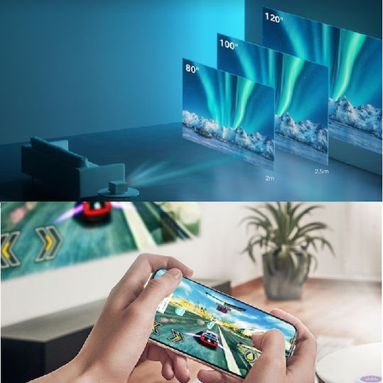 Xiaomi Mi Smart 2 Pro BHR4884GL Mini Projektor DLP Full HD LED-Lampe mit Wi-Fi und Eingebauten Lautsprechern Weiß