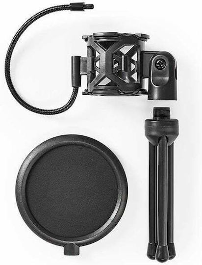 Nedis Microphone Table Tripod Pop Filter Stand Mikrofon mit Pop-Filter