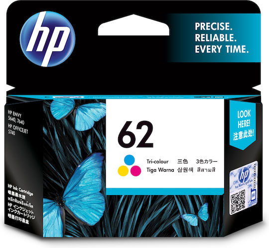 HP 62 Γνήσιο Μελάνι Εκτυπωτή InkJet Πολλαπλό (Color) (C2P06AE)