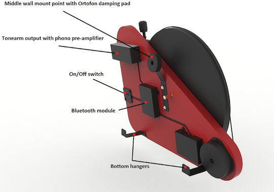 Pro-Ject Audio VT-E Right-handed BT with Ortofon OM 5E Грамофон Червен