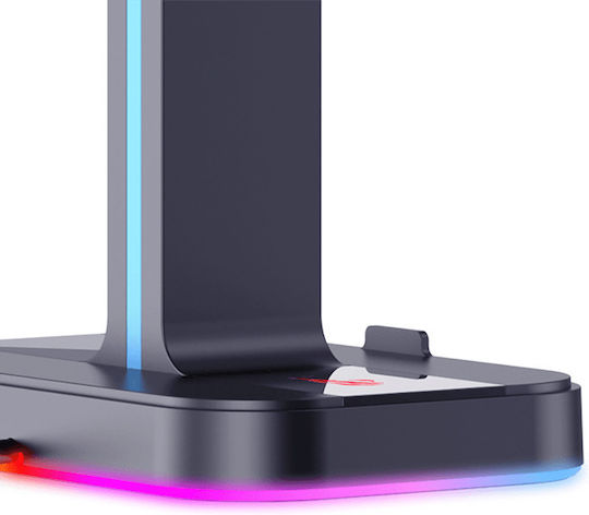 Havit TH650 RGB Επιτραπέζια Βάση Ακουστικών με Φωτισμό LED και Θύρα USB Μαύρη
