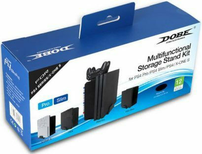 Dobe Tower Stand & Twin Charging Docking Station Charging Station for 2 controllers PS3 / PS4 / XBOX 360 / XBOX One Black