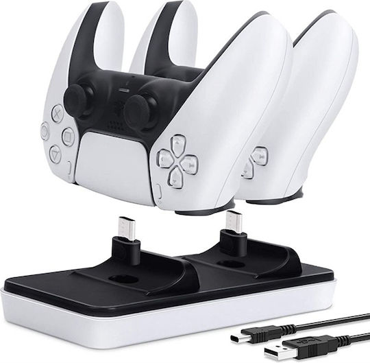 Dobe Charging Dock Βάση Φόρτισης για 2 χειριστήρια PS5 Λευκή