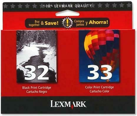 Lexmark 32/33 Black/Color Original Pack of InkJet Printer Inks Multiple (Color) (80D2951E)