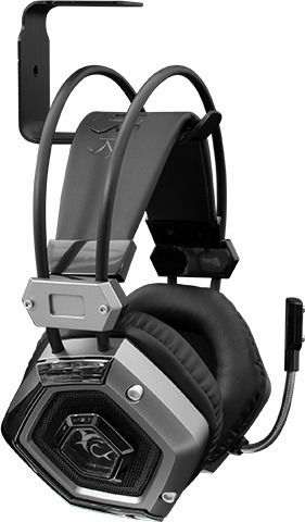 White Shark Mohawk Desk Mounted Headphone Stand Black