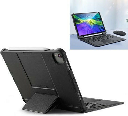 Dux Ducis Touchpad Flip Cover Synthetic Leather with Keyboard English US Black (iPad Air 2020/2022)