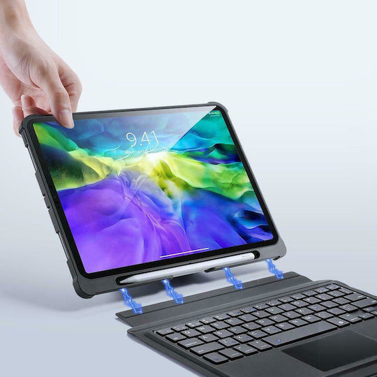 Dux Ducis Touchpad Flip Cover Synthetic Leather with Keyboard English US Black (iPad Air 2020/2022)