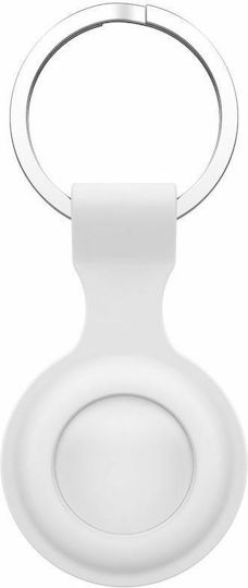 Tech-Protect Icon Θήκη Μπρελόκ Σιλικόνης για AirTag σε Λευκό χρώμα
