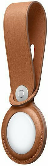 Apple Leather Loop Keychain Cazul Keychain Piele pentru AirTag Saddle Brown