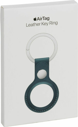 Apple Leather Key Ring Leather Keychain Case for AirTag Baltic Blue
