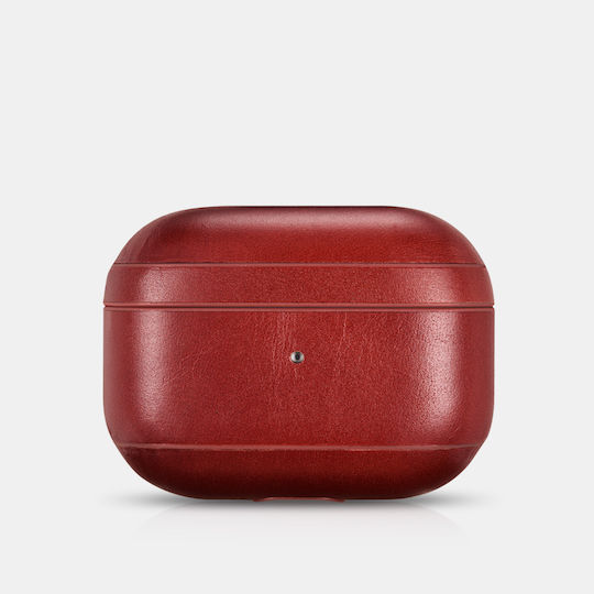 iCarer Vintage Leather Θήκη Δερμάτινη σε Κόκκινο χρώμα για Apple AirPods Pro