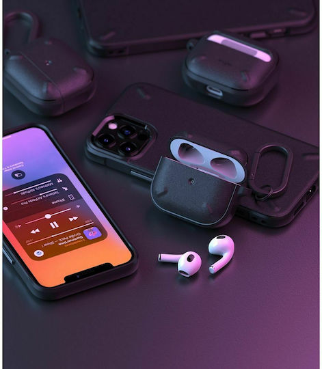 Ringke Onyx Hülle Synthetisch,Polyester/Cotton/Leather mit Haken Dark Green für Apple AirPods 3