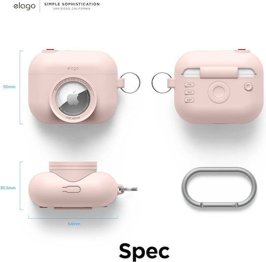 Elago AT Snapshot Silicone Case with Keychain Sand Pink for Apple AirPods Pro