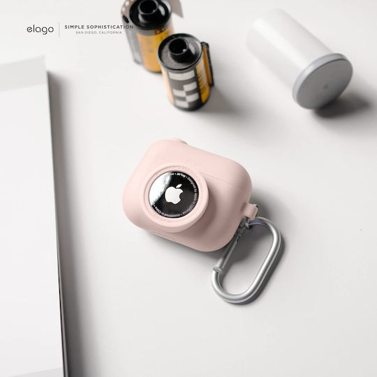Elago AT Snapshot Silicone Case with Keychain Sand Pink for Apple AirPods Pro