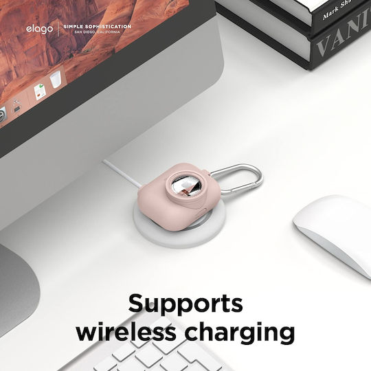 Elago AT Snapshot Silicone Case with Keychain Sand Pink for Apple AirPods Pro