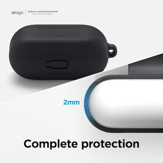 Elago Hang Hülle Silikon mit Haken in Schwarz Farbe für Apple AirPods 3
