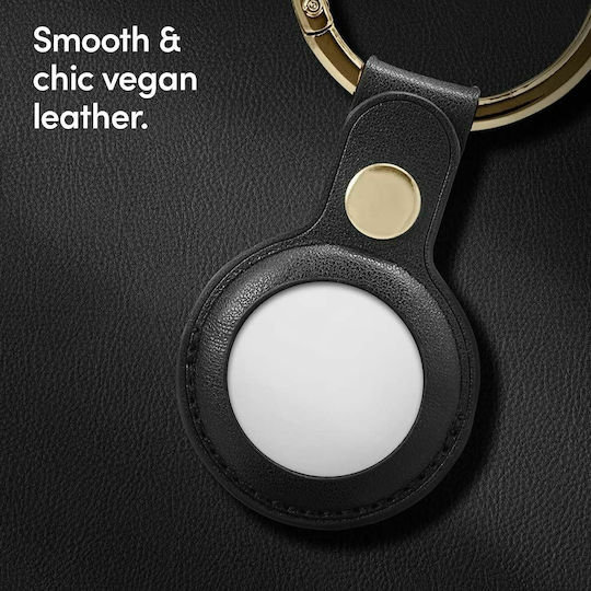 Spigen Cyrill Basic Θήκη Μπρελόκ Δερμάτινη για AirTag σε Μαύρο χρώμα
