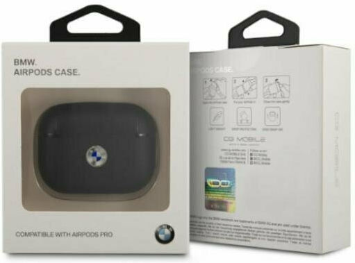 BMW Signature Hülle Leder in Schwarz Farbe für Apple AirPods Pro