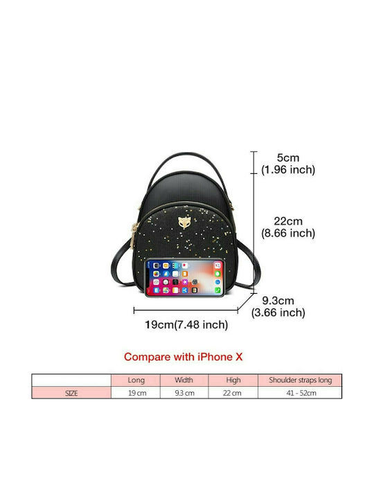Leder Damentasche Rucksack Schwarz